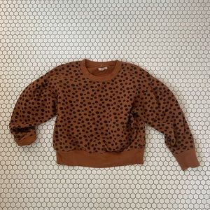 Pleat-Sleeve Sweatshirt in Leopard Dot
